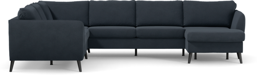 County - Hörnsoffa, 2+3-sits med schäslong höger - Blå
