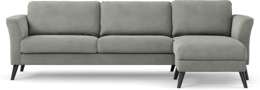 Bridge - 3-sits soffa med schäslong höger - Grå