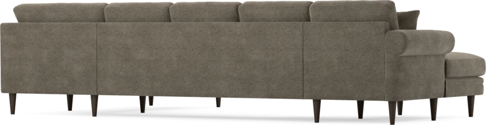 Eden - 3-sits soffa med schäslong vänster och divan höger - Brun