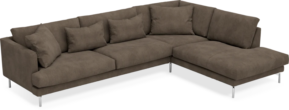 Harper - 3-sits soffa med divan höger - Brun