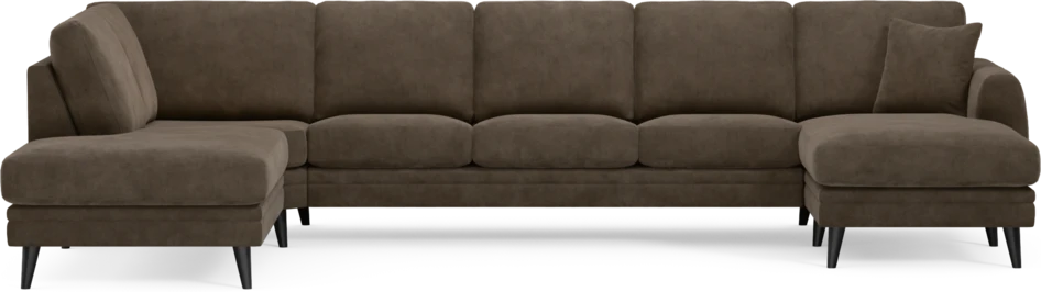 Eden - 3-sits soffa med divan vänster och schäslong höger - Brun
