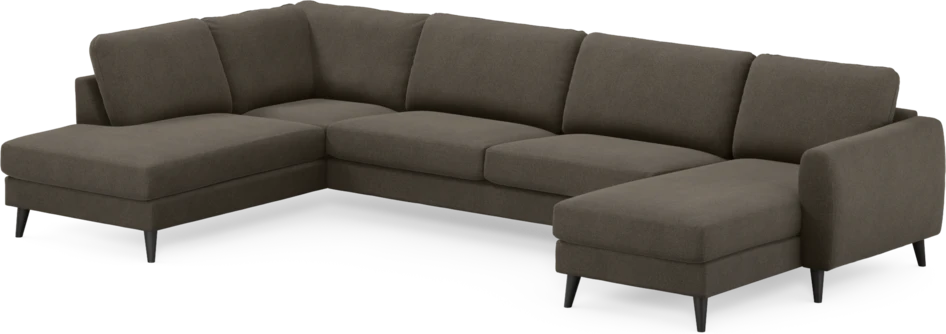Bridge - 3-sits soffa med divan vänster och schäslong höger - Brun
