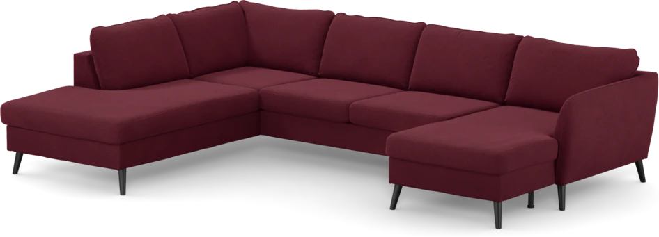 County - 3-sits soffa med divan vänster och schäslong höger - Röd