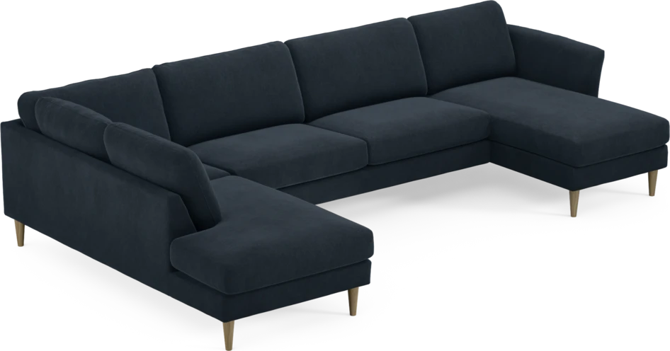 Bridge - 3-sits soffa med divan vänster och schäslong höger - Blå