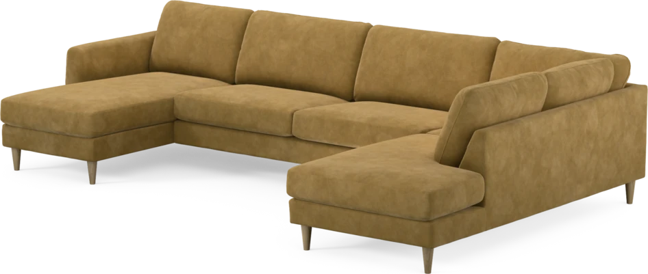 Bridge - 3-sits soffa med schäslong vänster och divan höger - Gul