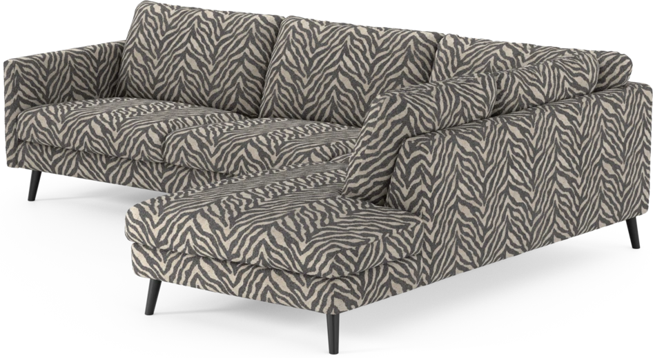 Madison - 3-sits soffa med divan höger - Svart