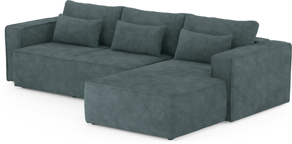 Ide - Bäddsoffa 3-sits med schäslong höger - Blå