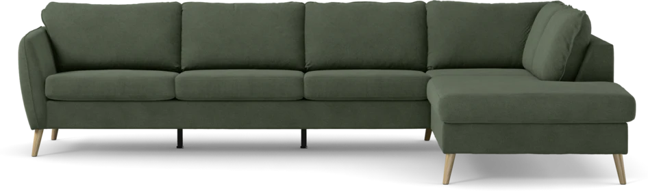 County - 3-sits soffa med divan höger - Grön