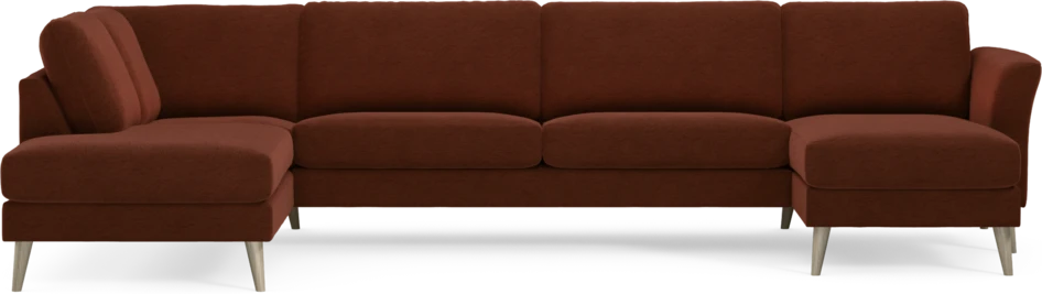 Bridge - 3-sits soffa med divan vänster och schäslong höger - Orange