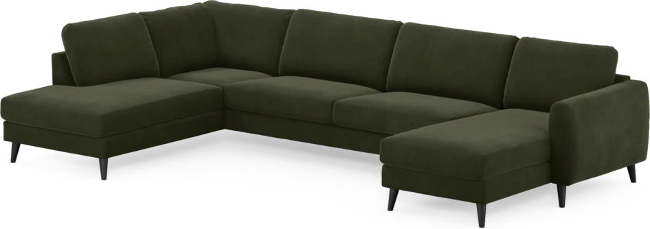 Bridge - 3-sits soffa med divan vänster och schäslong höger - Grön