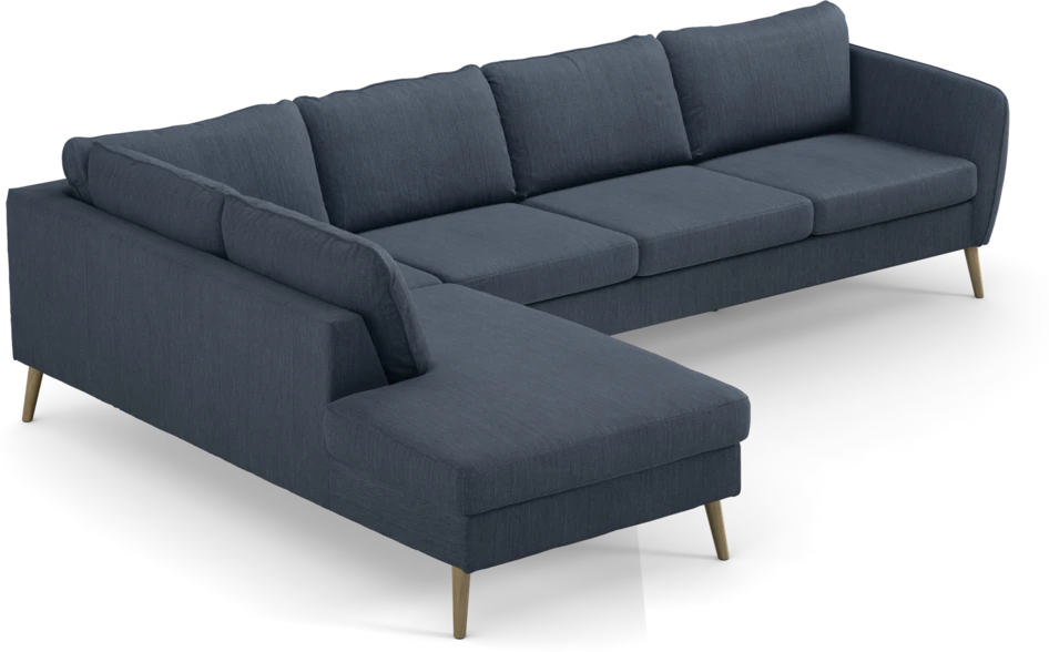 County - 3-sits soffa med divan vänster - Blå