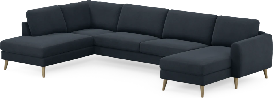 Bridge - 3-sits soffa med divan vänster och schäslong höger - Blå