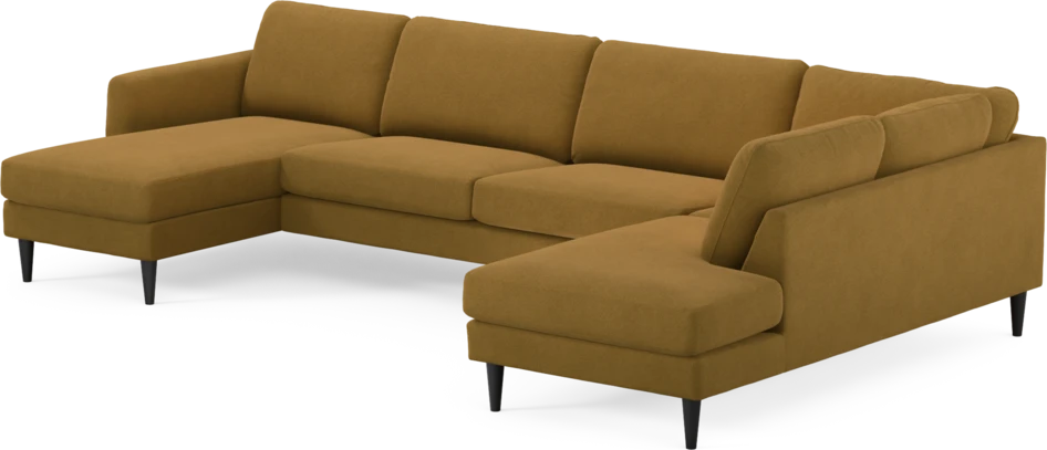 Bridge - 3-sits soffa med schäslong vänster och divan höger - Gul