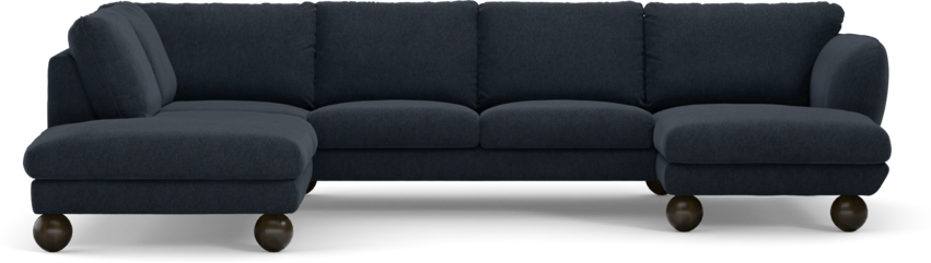 Madison Lux - 2-sits soffa med divan vänster och schäslong höger - Blå