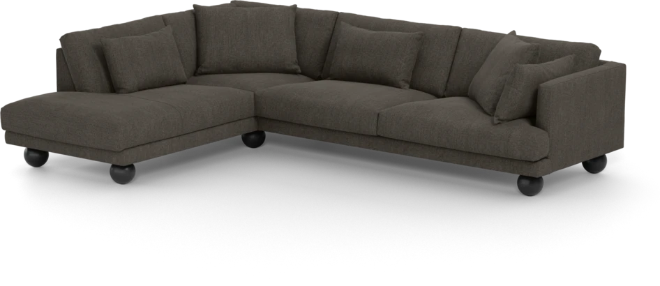 Harper - 3-sits soffa med divan vänster - Brun