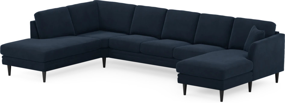 Eden - 3-sits soffa med divan vänster och schäslong höger - Blå