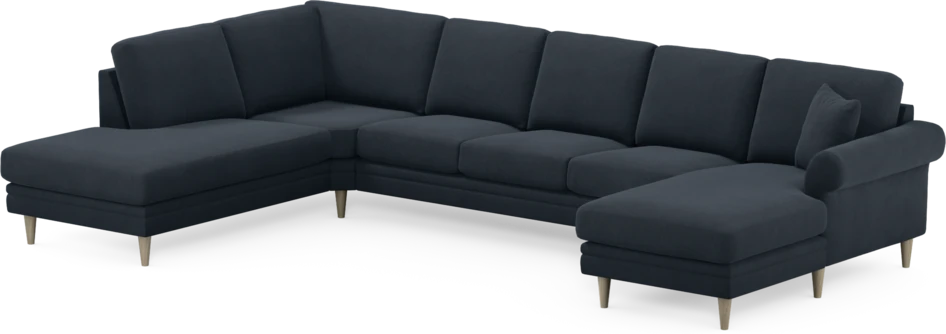 Eden - 3-sits soffa med divan vänster och schäslong höger - Blå