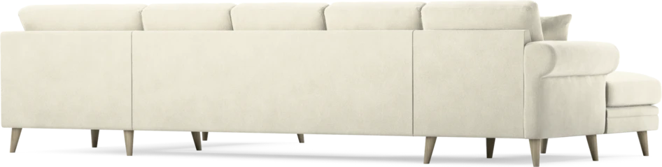 Eden - 3-sits soffa med schäslong vänster och divan höger - Vit