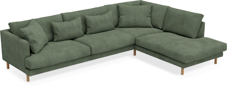 Harper - 3-sits soffa med divan höger - Grön