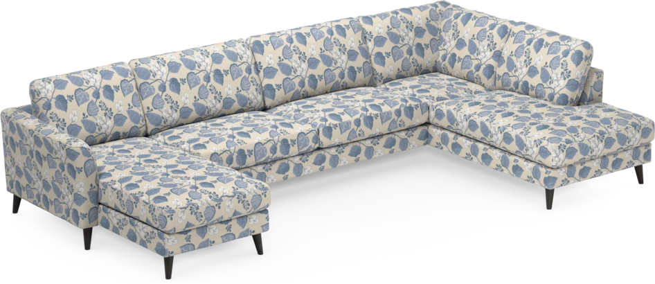 Bridge - 3-sits soffa med schäslong vänster och divan höger - Blå