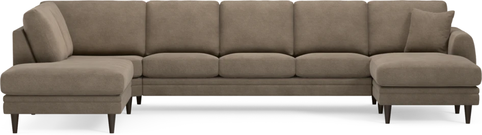 Eden - 3-sits soffa med divan vänster och schäslong höger - Brun