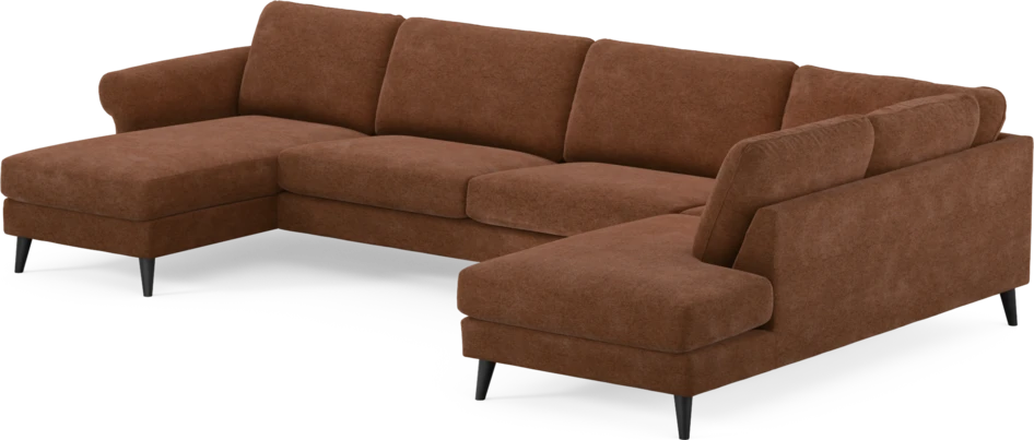 Bridge - 3-sits soffa med schäslong vänster och divan höger - Orange