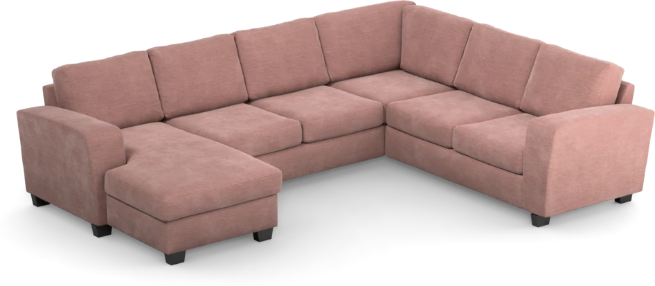 Friday - Hörnsoffa, 3+2-sits med schäslong vänster - Rosa