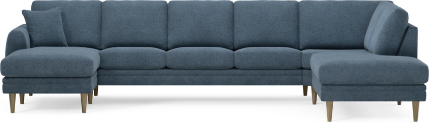 Eden - 3-sits soffa med schäslong vänster och divan höger - Blå