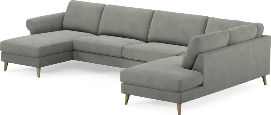 Bridge - 3-sits soffa med schäslong vänster och divan höger - Grå