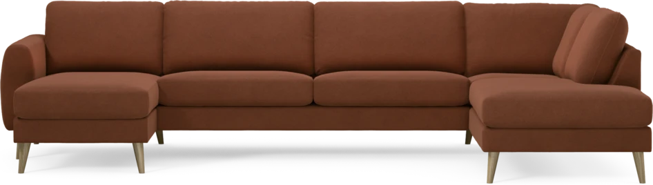Bridge - 3-sits soffa med schäslong vänster och divan höger - Orange