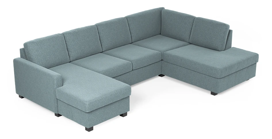 Nevada - 3-sits soffa med schäslong vänster och divan höger - Blå