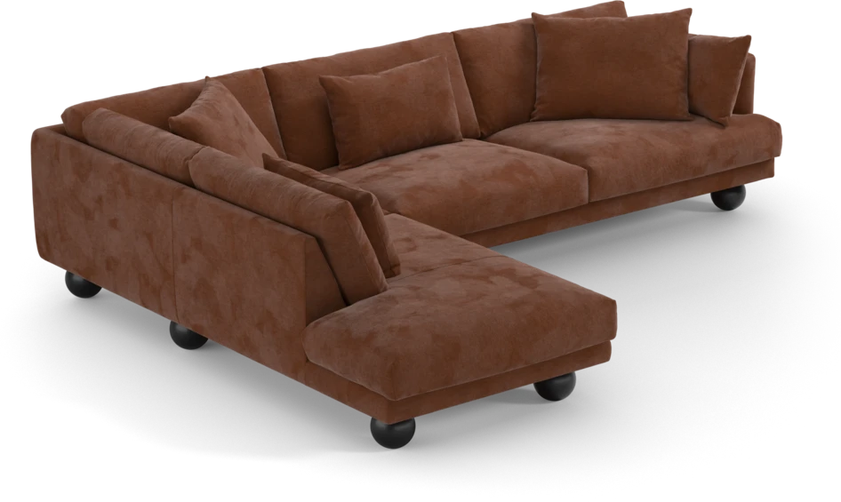 Harper - 3-sits soffa med divan vänster - Orange