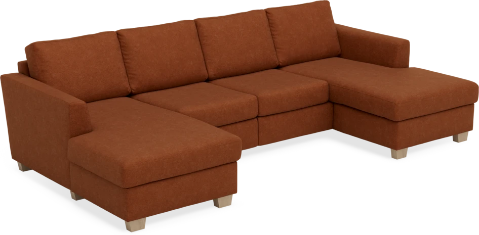 Friday - 2-sits soffa med två schäslonger - Orange