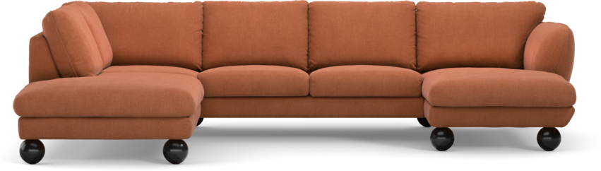 Madison Lux - 2-sits soffa med divan vänster och schäslong höger - Orange