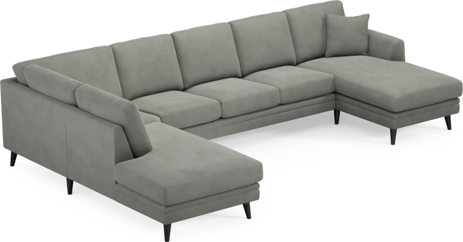 Eden - 3-sits soffa med divan vänster och schäslong höger - Grå