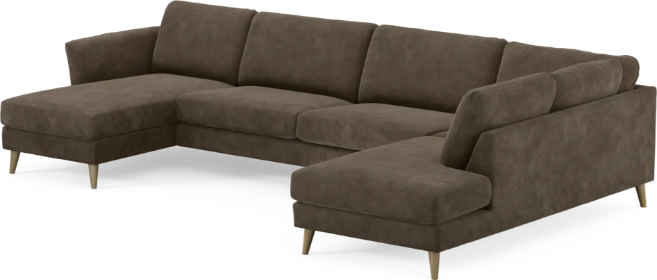 Bridge - 3-sits soffa med schäslong vänster och divan höger - Brun