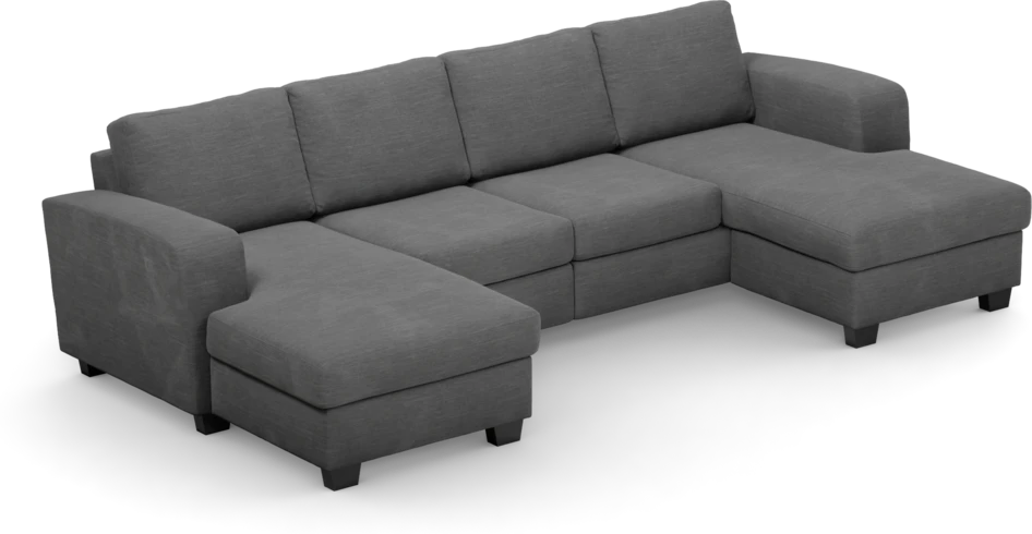 Friday - 2-sits soffa med två schäslonger - Grå