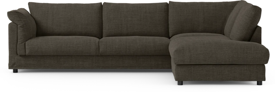 Cherrie - 3-sits soffa med divan höger, med kappa - Brun