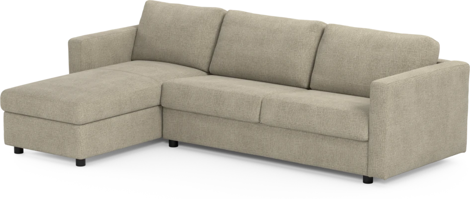 Lindö - Bäddsoffa 2,5-sits med schäslong, vändbar - Beige