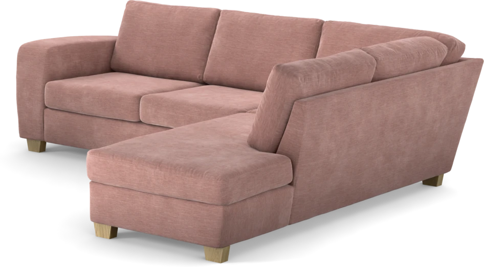 Friday - 2,5-sits soffa med divan höger - Rosa