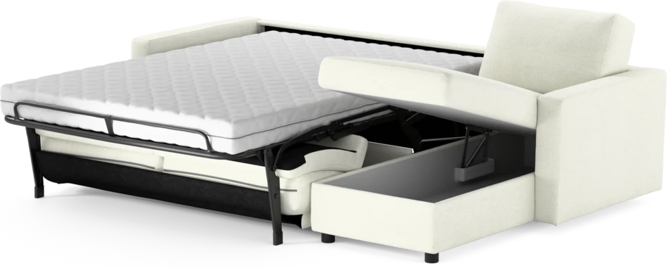 Lindö - Bäddsoffa 2,5-sits med schäslong, vändbar - Vit