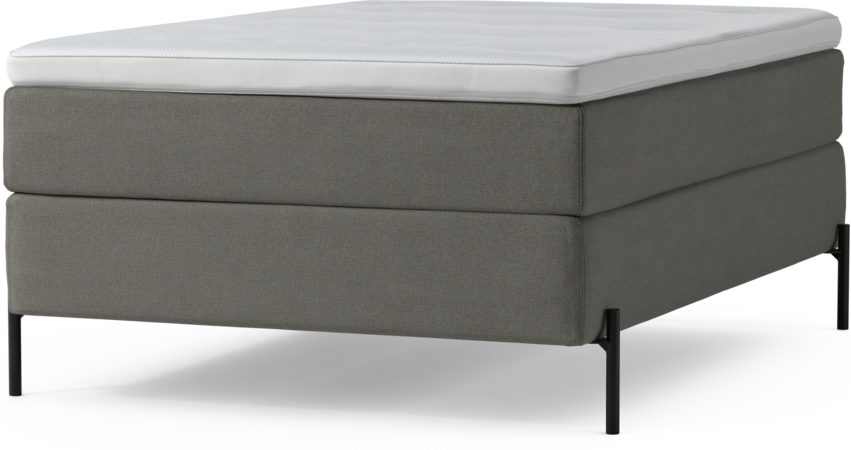 Delux Dream - Kontinentalsäng, enkelsäng 140 cm med bäddmadrass och sängben - Grå