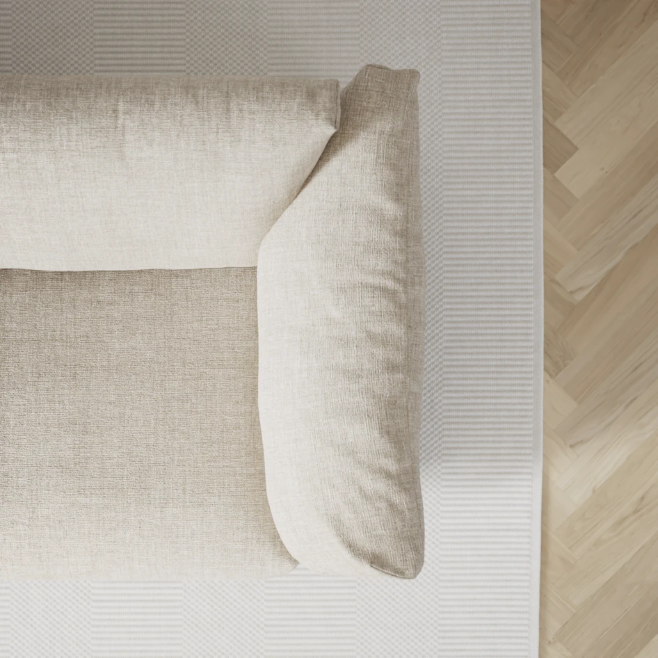 Cherrie - 4-sits soffa, hel dyna, fast klädsel - Beige
