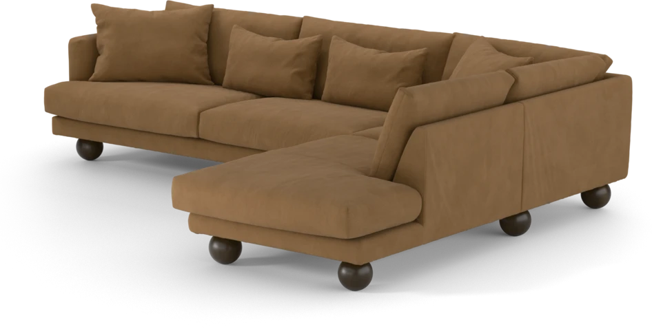Harper - 3-sits soffa med divan höger - Gul