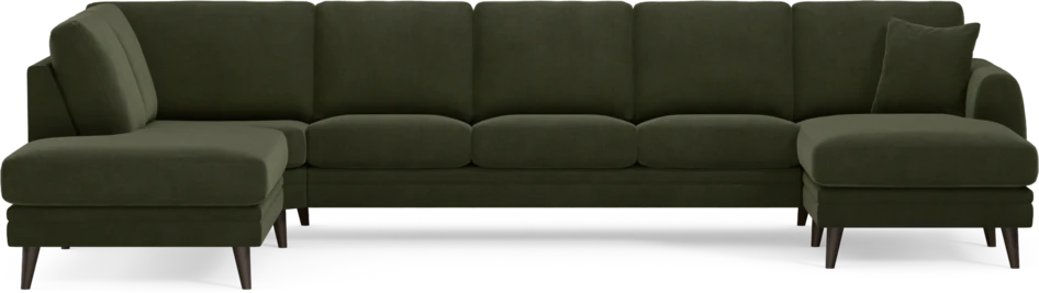 Eden - 3-sits soffa med divan vänster och schäslong höger - Grön
