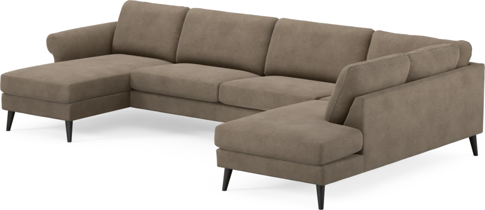 Bridge - 3-sits soffa med schäslong vänster och divan höger - Brun