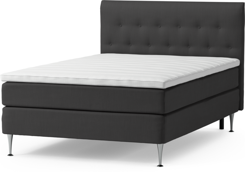 Roma Family - Kontinentalsäng, enkelsäng med bäddmadrass och sänggavel låg pikerad, B 105-140