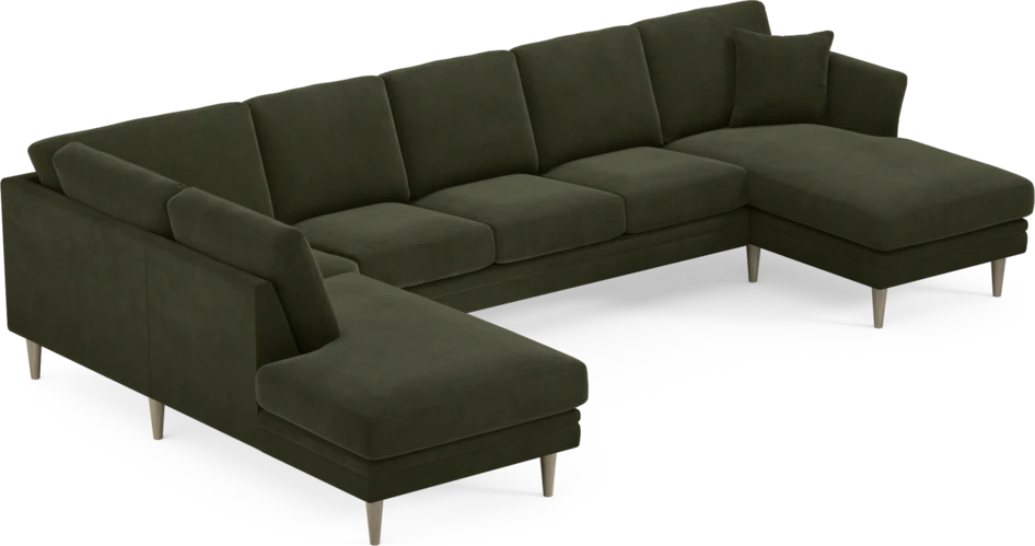 Eden - 3-sits soffa med divan vänster och schäslong höger - Grön