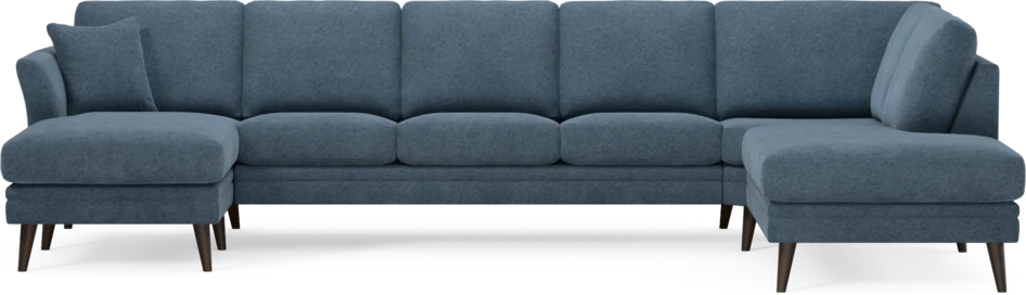 Eden - 3-sits soffa med schäslong vänster och divan höger - Blå