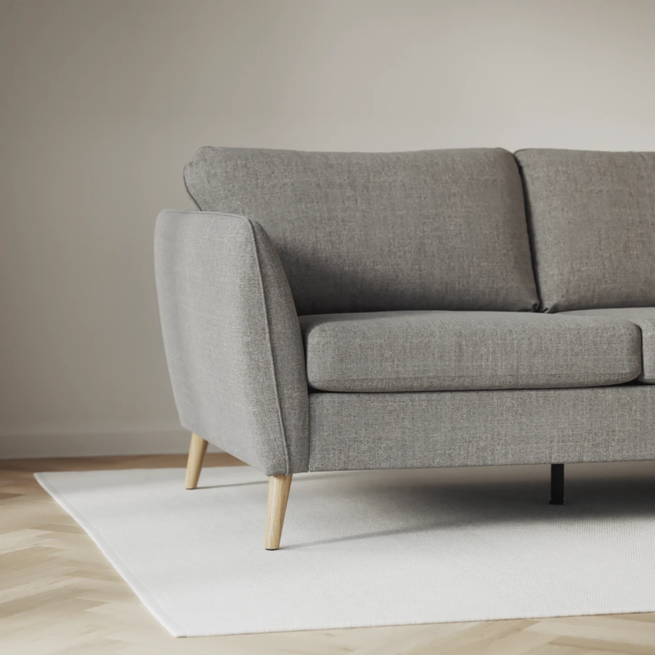 County - 3-sits soffa med divan vänster - Grå
